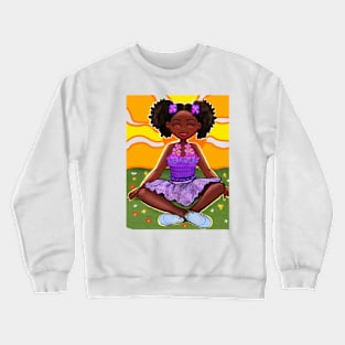 Anime girl in the sunshine 2 Princess Cute Summer black girls Melanin Afro African American Crewneck Sweatshirt